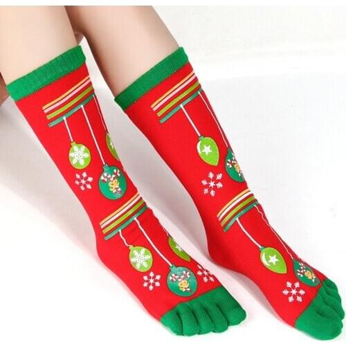 Christmas Finger Socks Cotton Cute Tube Stockings Cartoon Elk Snowman Pattern Xmas Gift For Women Child Christmas Dress