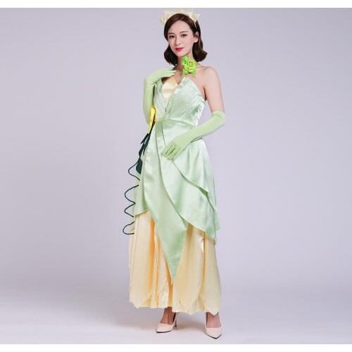 Custom Made Prince Tiana Cosplay Princess Adult Costume Halloween Party Dress