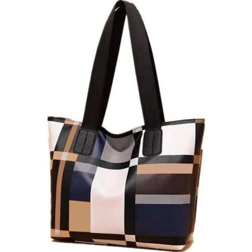 2020 New Ladies Handbag Fashion Plaid Shoulder Tote Bag Large Capacity Messenger Bag Luxury Brand Designer Women Bag Zipper Bag