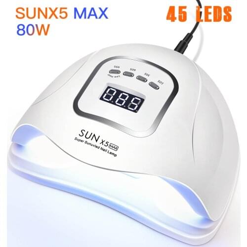 80W UV Lamp LED Nail Lamp Nail Dryer For All Gels Polish Sun Light Lamp Dryer Infrared Sensing Timer Smart LCD Display Manicure
