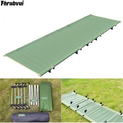 Outdoor aluminum alloy ultralight camp bed portable folding single bed beach camping bed accompanying lunch break bed