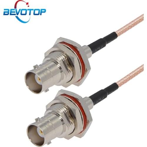 Waterproof BNC Female to Female Bulkhead Jack RG179 75Ohm Pigtail RF Connector Coaxial Cable Video Camera TV Satellite System