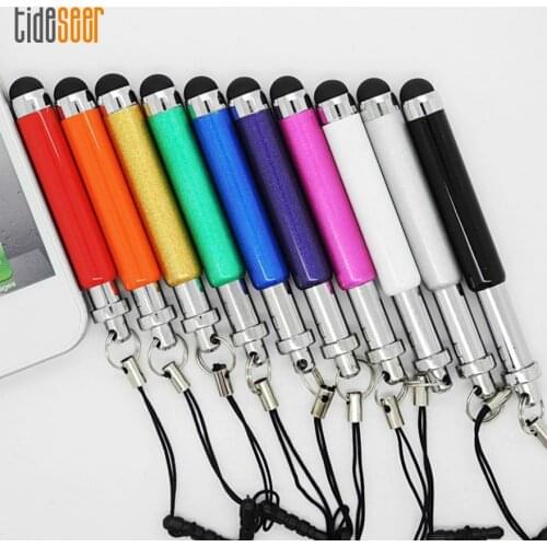 500pcs Two Links Retractable Capacitive Stylus Touch Screen Pen For Samsung iPhone iPad Tablet PC Mobile Phones