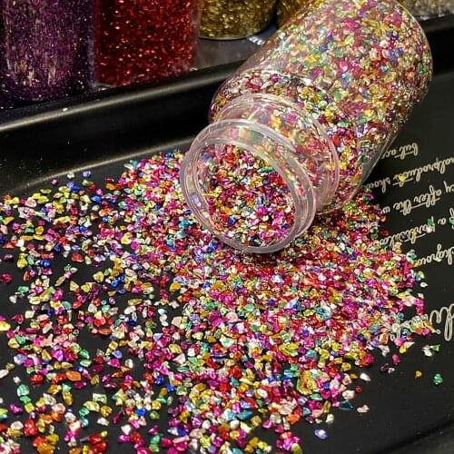 1 Set Multi-color Mixing Crushed Glass Broken Glass Stone for DIY Filling Epoxy Resin Mold Filling Jewelry Making Accessories
