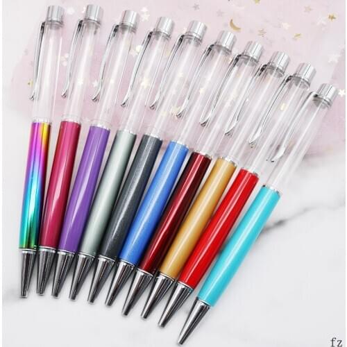 100 Pcs Crystal Colored Ballpoint Pen Metal Empty Pen Ball Pens Novelty Birthday Valentines Day Gift