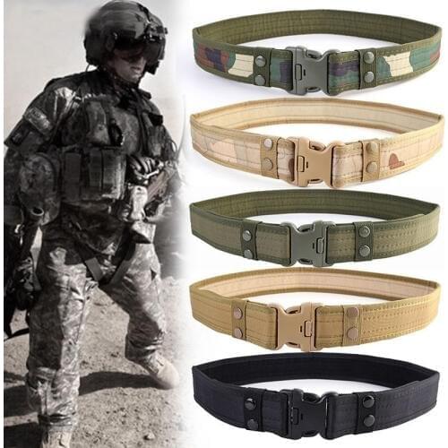 2 Inch Tactical Adjustable Belt Outdoor Hiking Climbing Hunting Load Bearing Utility Waistband Waist Support Belt