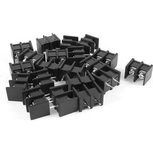 20 Pcs 300V 30A 2 Positions 10mm Pitch Pluggable Terminal Block Black