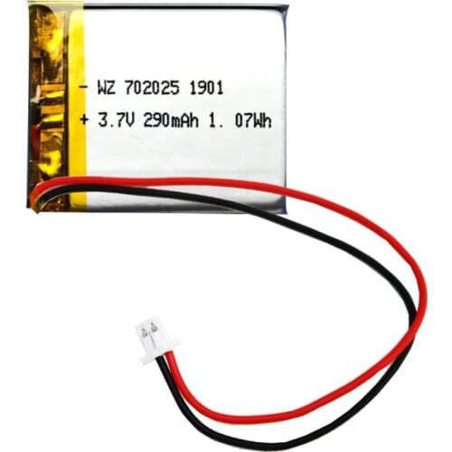 3.7V polymer lithium battery 702025-290mah electronic candle light Bluetooth headset LED rechargeable battery
