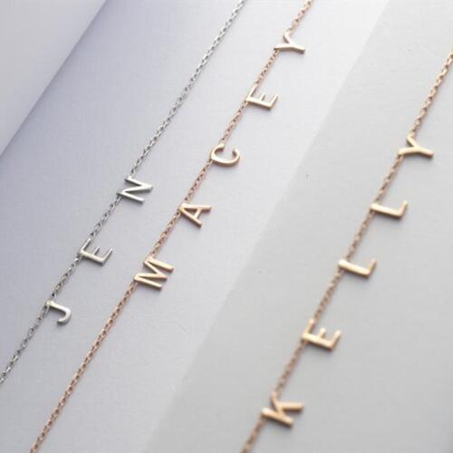 3UMeter 26 Letter Necklace Custom Chocker Name Necklace Gold Cool Christmas Day Gift For Daughters Awesome Ladies For Women