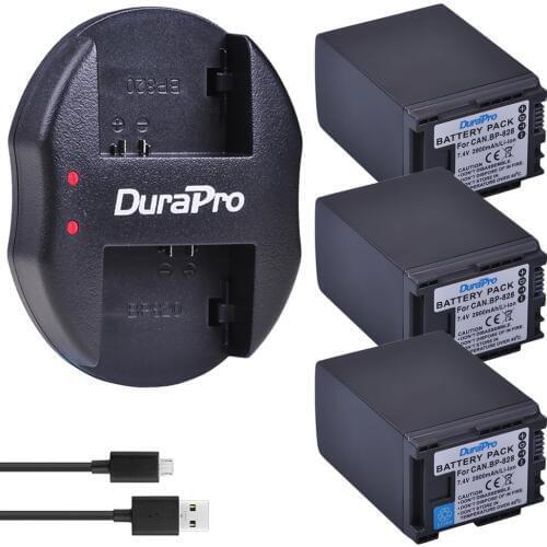 3pc 2900mAH BP-828 BP 828 BP828 Replacement Battery+USB Dual Charger for Canon HFM300 HFM30 HFG30 HFG10 HFM40 HFM400 HFS30 HG20