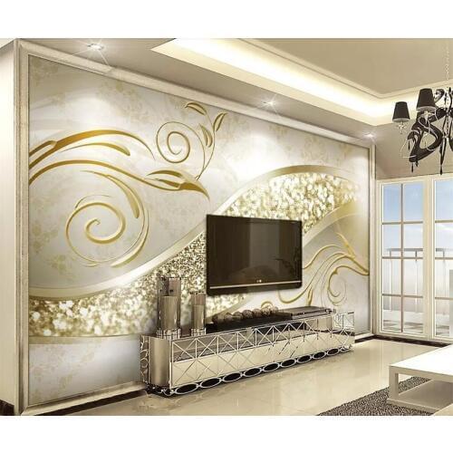 Beibehang Custom wallpaper 3d mural abstract European pattern pearly gold yellow 3d stereo TV background wall papers home decor