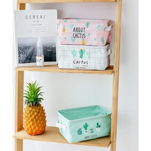 4 cactus waterproof cotton underwear socks storage box sundries basket home living storage toy storage