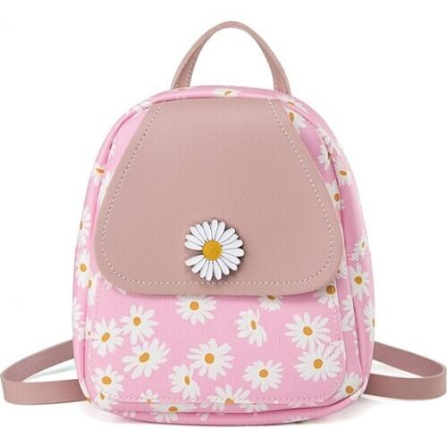 8PCS / LOT Flower Printing Simple Small Backpack Female Handbag Teenager Girls Shoulder Bag