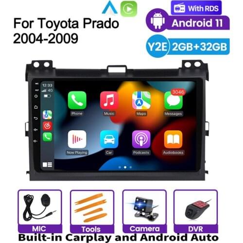 For Toyota Land Cruiser Prado 120 2004-2009 Car Radio Multimedia Video Player GPS No 2 din Android 2GB+32GB