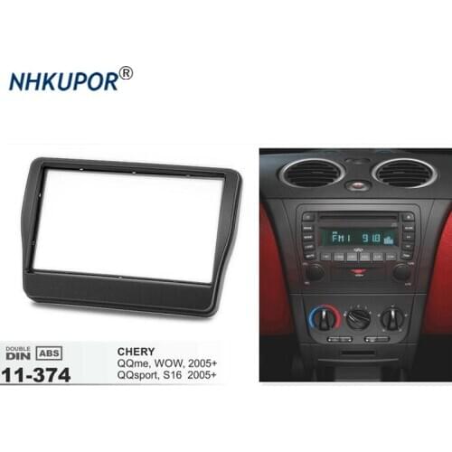 11-374 Car Double 2 DIN Fascia Panel Plate For CHERY QQme WOW QQsport S16 2005+ Stereo Dash CD Trim Install Frame Kit