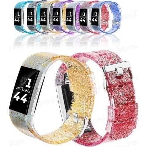 Bling Silicone Watch Band For Fitbit Charge 2 Fashion Bracelet for Fitbit Charge 2 Woman Man Sport Watch Band Starps