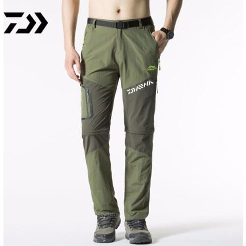 Daiwa Spring Autumn Quick Dry Fishing Pants Outdoor Sport Cotton Mountaineering Breathable Mens Detachable Hiking Pants