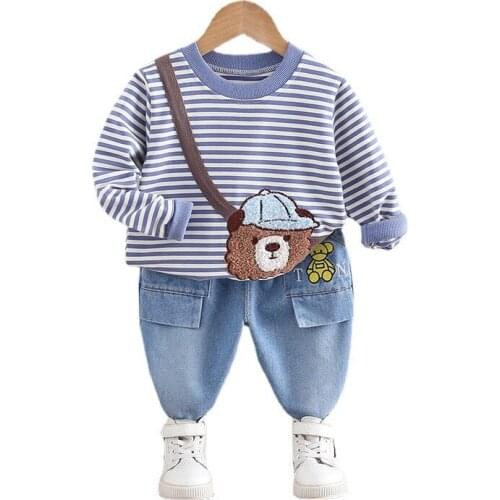 New Spring Autumn Baby Clothes Suit Children Boys Girls Striped T-Shirt Pants 2Pcs/Sets Toddler Fashion Clothing Kids Tracksuits