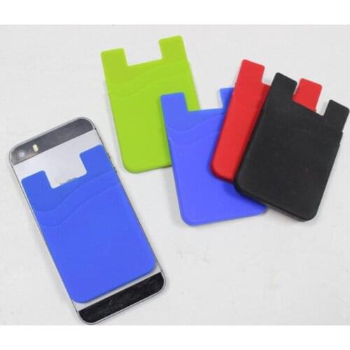 2 Layers Phone Card Holder Silicone Mobile Phone Back Card Holder Elastic Wallet Stick On Adhesive Cash ID Soft