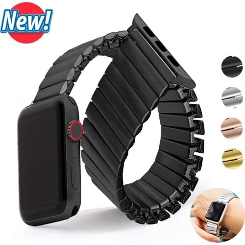 For Apple Watch Strap Stainless Steel Elastic Bracelet for Apple Watch Series 5 Band 40mm 44mm Iwatch Band 42mm 38mm Wristband