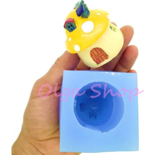 FYL788 41.9mm x 40.7mm 3D Mushroom Silicone Mold Fondant Cake Decoration Resin Art Miniaturesweet Food Safe Oven Safe