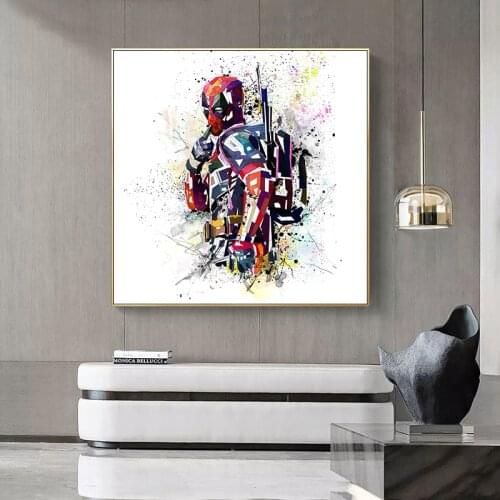 Graffiti Superhero Deadpool Movie Art Abstract Print Poster Canvas Painting Posters and Prints for Bedroom Home Decor