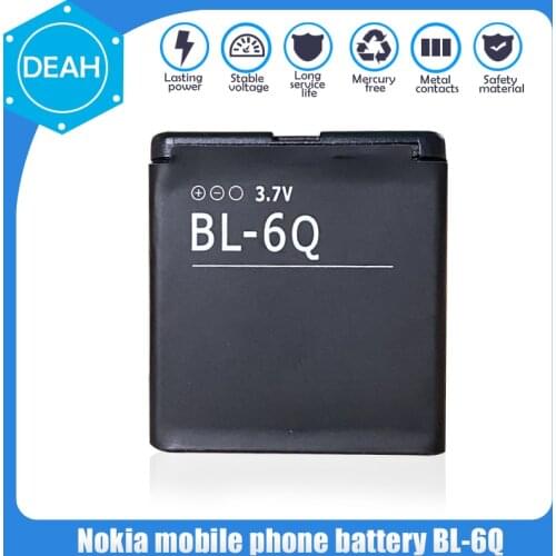 1PCS BL-6Q BL6Q BL 6Q 3.7V 970mAh Lithium Polymer Battery For Nokia 6700 Classic 7900 6700C 8500 6100s Phone Battery Li-ion Cell