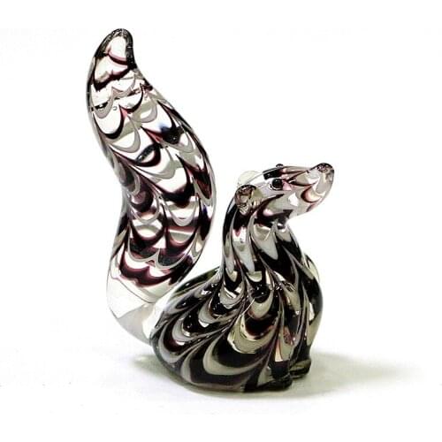 Mini Glass Squirrel Figurines Hook Silk Craft Design Cute Animal Ornaments Holiday Party Gifts For Kids Home Room Tabletop Decor