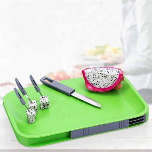 Multi-Functional Household Cutting Board Anti-Slip Drain Chopping Block With Knives And Forks Dual-Use