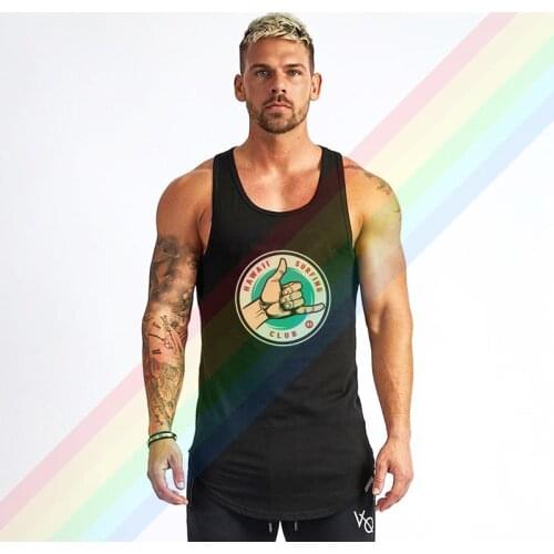 Vintage Surfing Time Colorful Emblem Shaka Comfortable Bodybuilding Tank Tops For Men Summer Gym Clothing Customized Vest Shirts