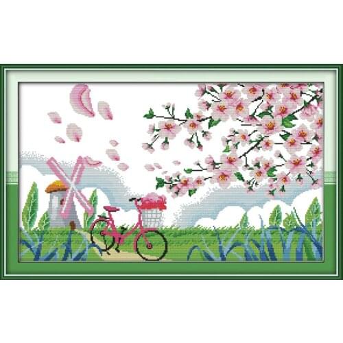 Gentle breeze in spring cross stitch kit 18ct 14ct 11ct count printed canvas stitching embroidery DIY handmade needlework