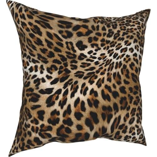 Leopard Pattern Throw Pillow Cover Cushions for Sofa Animal Fur Skin Texture Casual Cushion Covers