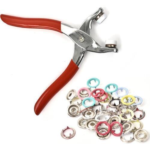 Pliers tool+9.5mm metal prong snap Buttons 50/100sets Clamps Press rivets Poppers childrens sliders buckle Machine Sewing Tool