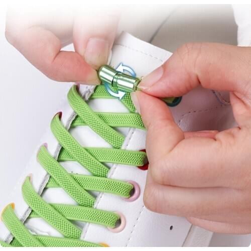 1Pair Elastic capsules Buckle Shoelaces No tie Shoelaces Flats Kids Adult Sneakers Shoelace Quick Lazy Laces 17 Color Strings