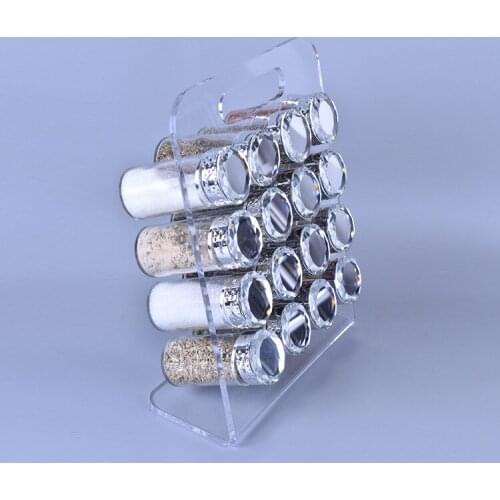 Crystal lid glass seasoning bottle kitchen supplies seasoning jar storage rack