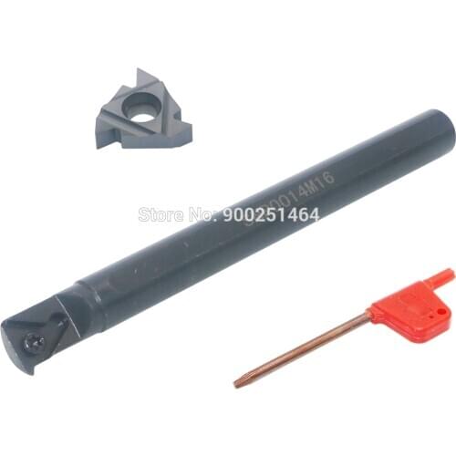 CNC Lathe Tool Internal Thread Tool Holder A SNR0014M16,with a 16IRAG60 Cemented Carbide Tool Bit is Suitable.Metric( 0.5-3.0)