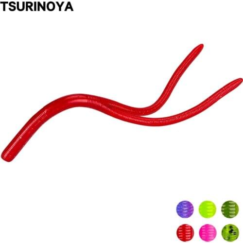 TSURINOYA Swimbait Straight Twin Tail Soft Stick Bait 11cm 2.4g Worm Soft Fishing Lure Bass Wobbler Artificial Double Color Bait