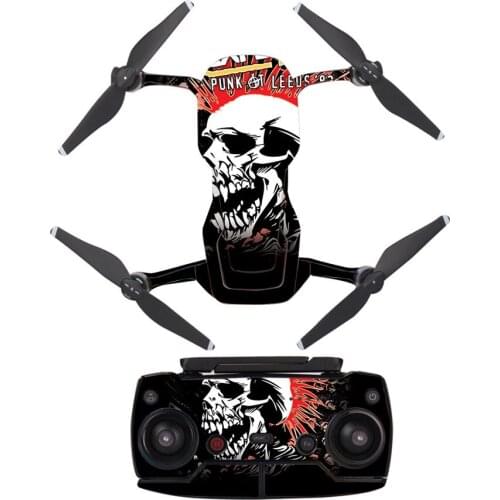 Horrible Skull Style Decal Skin Sticker For DJI Mavic Air Drone + Remote Controller + 3 Batteries Protection Film Cover A0169