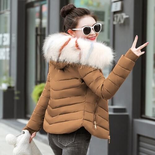 Womens Jacket Winter Coat Women Parkas Slim Woman Coats Bright Colors Jackets for Women Fur Collar female jacket