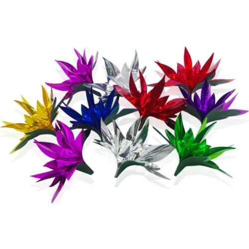 10pcs Flower From Empty Hand Stage Magic Tricks Pagoda Shaped Double Gimmick PVC Sequins Appearing Flower Funny Magic Toys