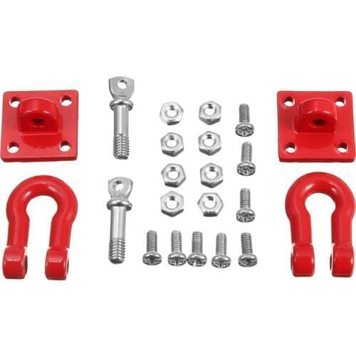 2Pcs Metal Front Rear Bumper Rescue Trailer Hook & Mount Set for Wpl Rc Car Truck Light Weight Cool and Attractive Durable Parts