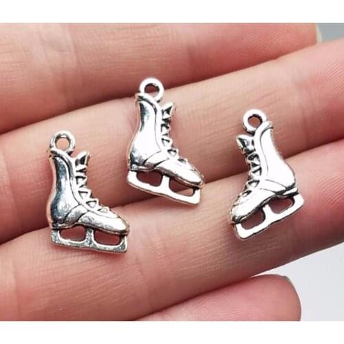 20pcs/lot--17x12mm, Skate cham,Antique silver plated skates shoe charms,DIY supplies,Jewelry accessories