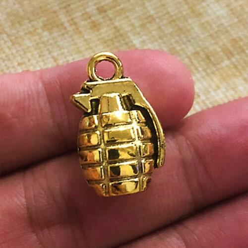 4pcs 22x13x11mm Grenade Charms Retro Gold Tone Metal Alloy Pendant Accessories DIY Handmade Necklace Jewelry Making Supplies