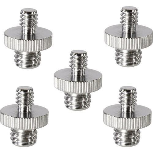 5pcs 1/4" Male to 3/8" Male Threaded Screw Converter Adapter for Camera/Shoulder Rig/Tripod/Socket Studio/Lighting/GoPro Hero