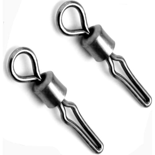 50pcs Swivel with Side Line Clip Fishing Tackle Fishhooks and Crap Fishing Connector with Snap Accessories