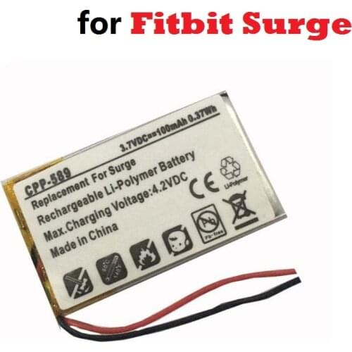 Battery for Fitbit Surge Smartwatch Smart Watch 3.7V 100mAh New Li-Polymer Lithium Rechargeable Accumulator LSSP491524AE