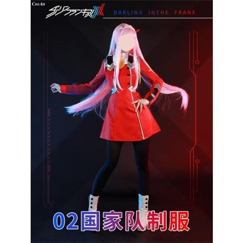 Anime DARLING In The FRANXX 02 Cosplay Costume Zero Two Lovely Red Uniform Female Activity Party Role Play Clothing S-XL New