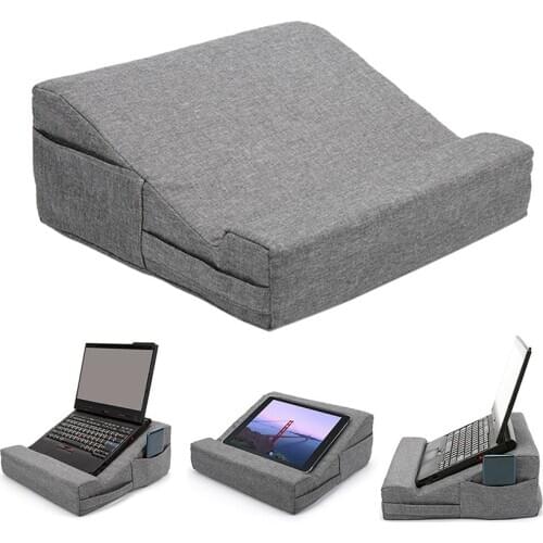 Tablet Pillow Holder with Pocekt, Soft Bed Pillow Holder for Tablet or Pad - Universal Phone and Tablet Holder for Bed