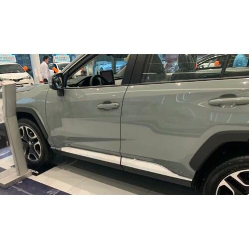 Chrome ABS Body Door Sill Side Molding Cover Trim For 2019-2020 Toyota RAV4