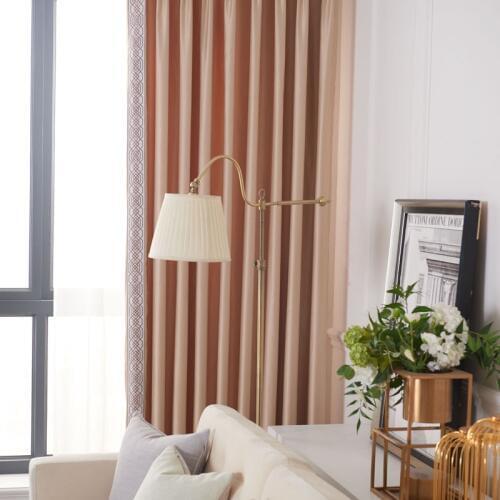 Simulation Silk High-Precision Satin Silk Cotton Solid Color Half Shade Nordic Simple Curtain Finished
